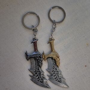 Silver and Gold Sword Keychains